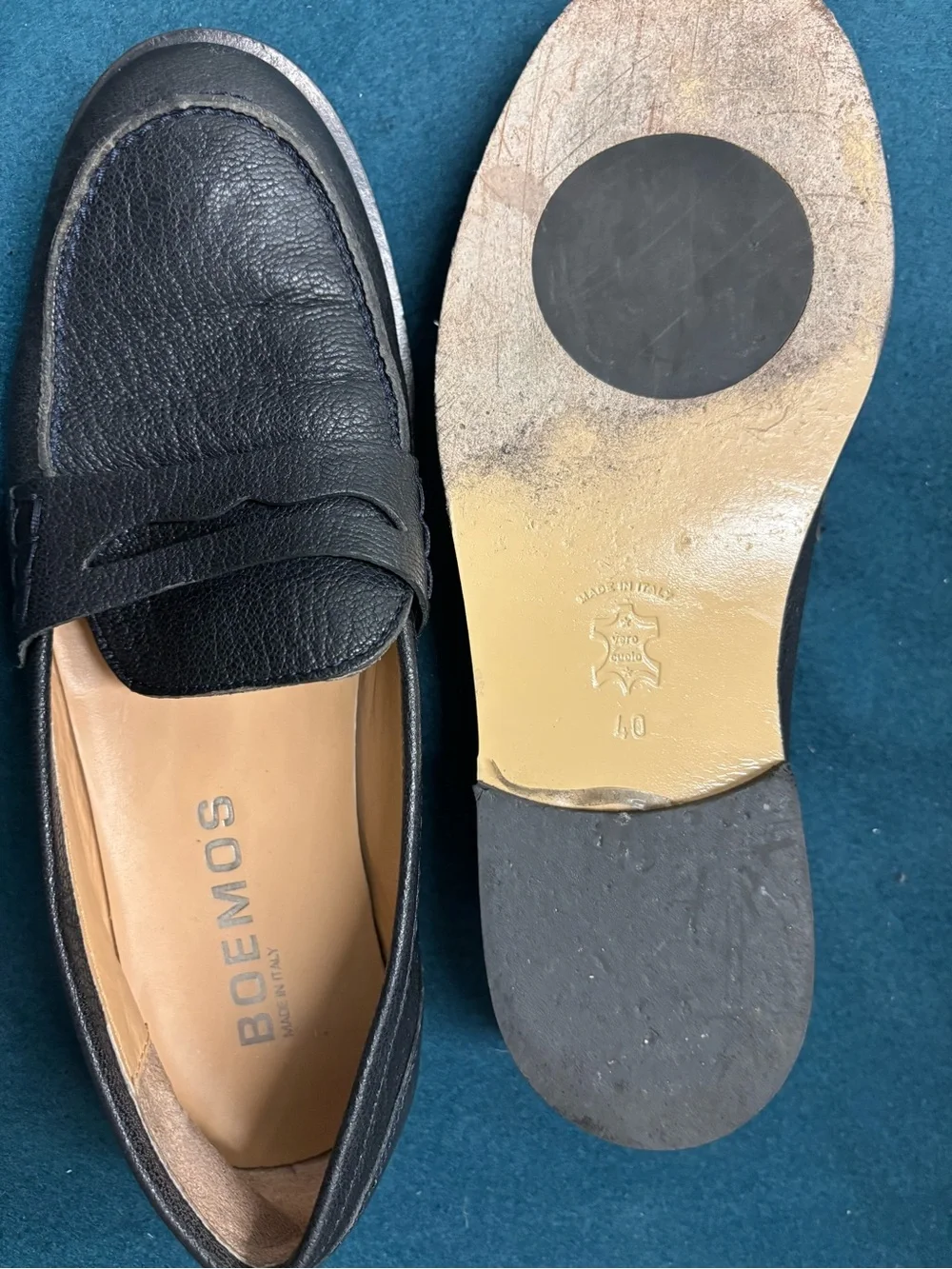 Black Leather Penny Loafers